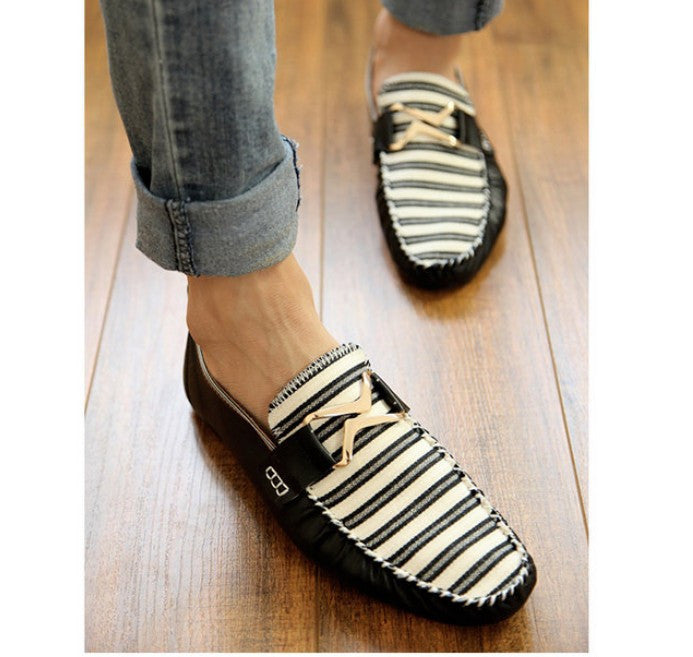 Striped Casual Driving Shoes