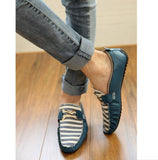 Striped Casual Driving Shoes