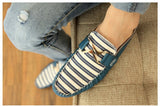 Striped Casual Driving Shoes