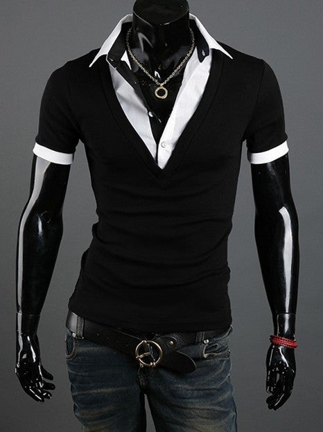 Deep Vneck Stylish Slim Fit T-shirt