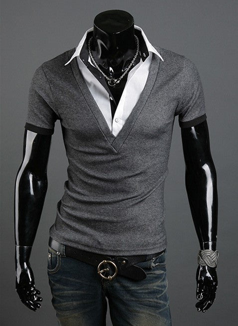 Deep Vneck Stylish Slim Fit T-shirt