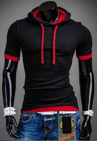 2015 Slim Fit Short Sleeve Hoodie