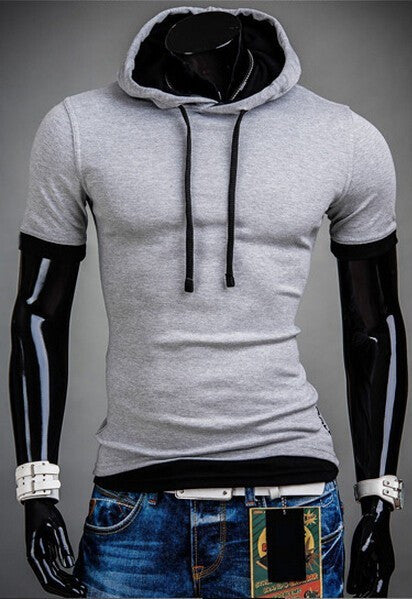 2015 Slim Fit Short Sleeve Hoodie