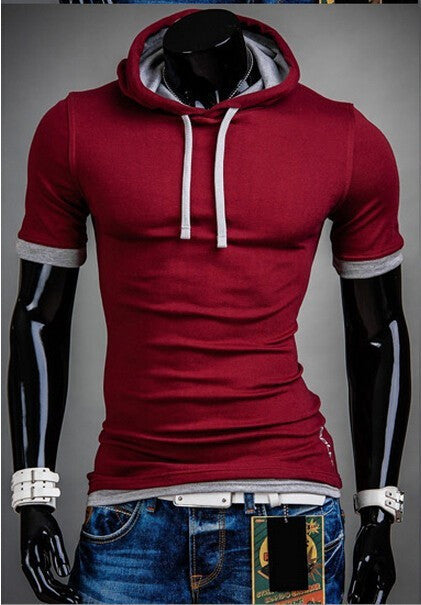 2015 Slim Fit Short Sleeve Hoodie