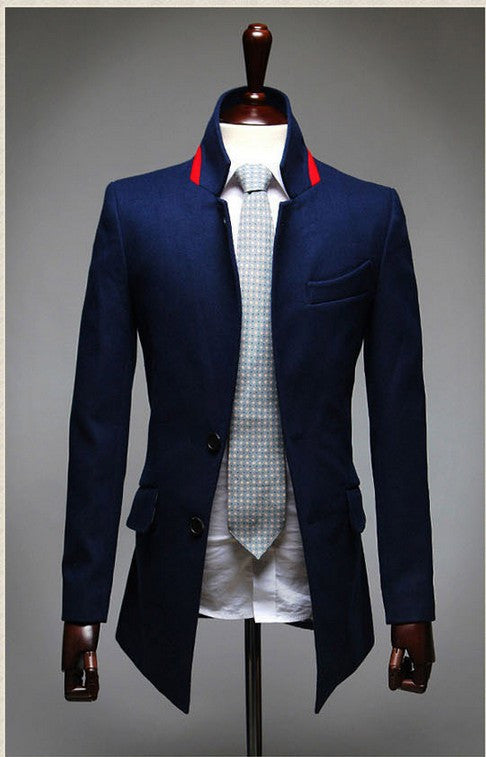 Mandarin Collar Slim Fit Korean Style Jacket