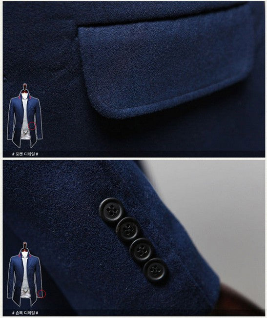 Mandarin Collar Slim Fit Korean Style Jacket