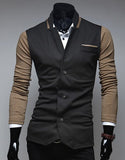 Korean Style 2-Tone Slim Fit Casual Jacket