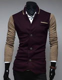 Korean Style 2-Tone Slim Fit Casual Jacket