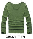 Classic Cotton V Neck Long Sleeve T-shirt