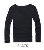 Classic Cotton V Neck Long Sleeve T-shirt