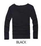 Classic Cotton V Neck Long Sleeve T-shirt