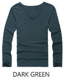 Classic Cotton V Neck Long Sleeve T-shirt