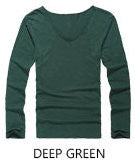 Classic Cotton V Neck Long Sleeve T-shirt