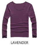 Classic Cotton V Neck Long Sleeve T-shirt