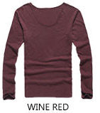 Classic Cotton V Neck Long Sleeve T-shirt