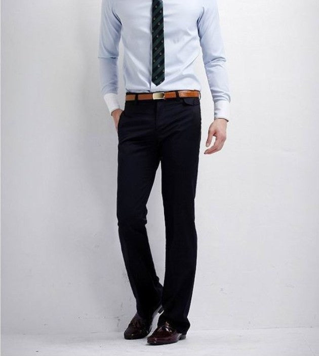 Flat Front Midrise Slim Fit Dress Pants