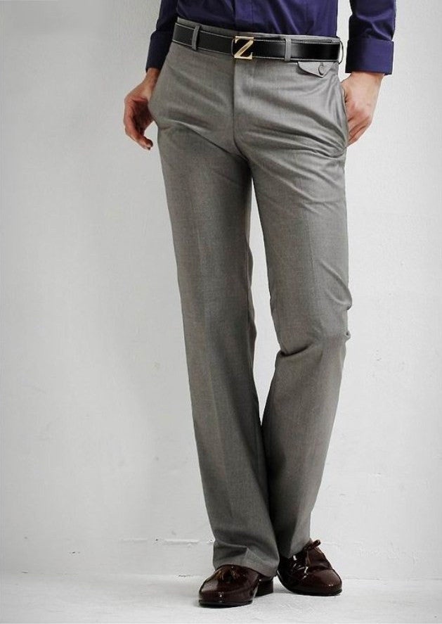 Flat Front Midrise Slim Fit Dress Pants