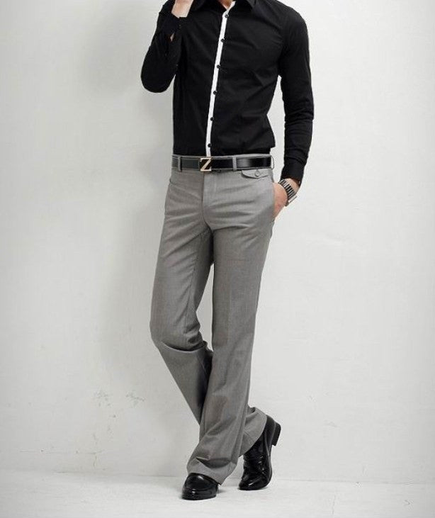 Flat Front Midrise Slim Fit Dress Pants