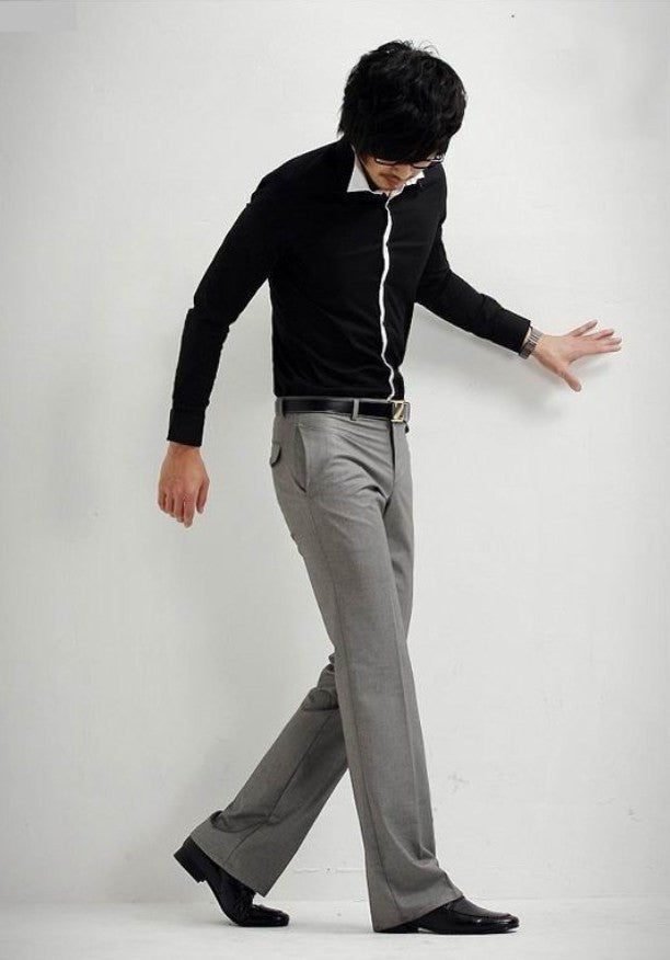 Flat Front Midrise Slim Fit Dress Pants