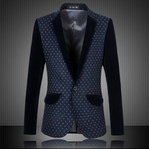 Blue Polka Dots Night Time Blazer