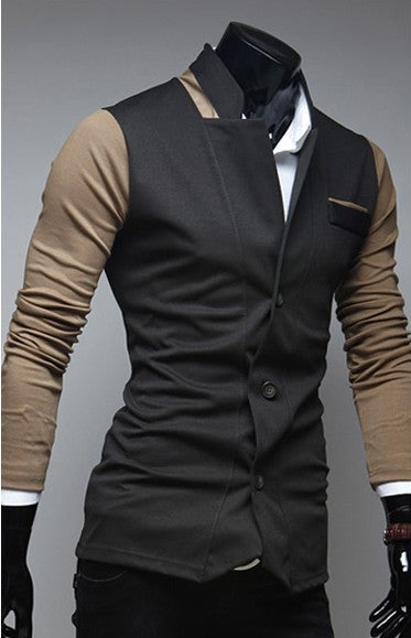 Korean Style 2-Tone Slim Fit Casual Jacket