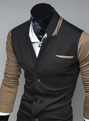 Korean Style 2-Tone Slim Fit Casual Jacket