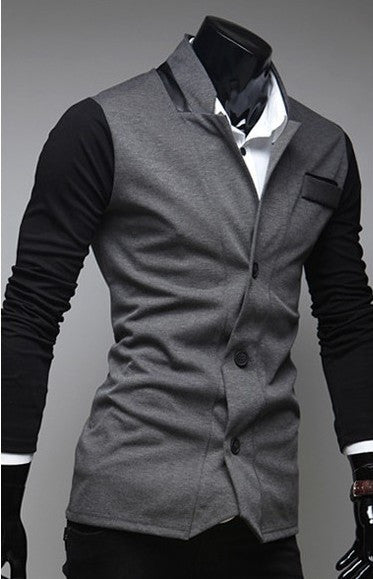 Korean Style 2-Tone Slim Fit Casual Jacket