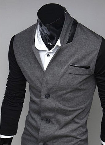 Korean Style 2-Tone Slim Fit Casual Jacket