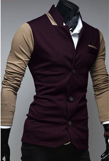 Korean Style 2-Tone Slim Fit Casual Jacket