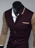 Korean Style 2-Tone Slim Fit Casual Jacket