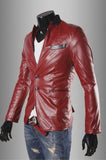 Leather Look Slim Fit Blazer