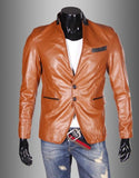 Leather Look Slim Fit Blazer