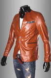 Leather Look Slim Fit Blazer