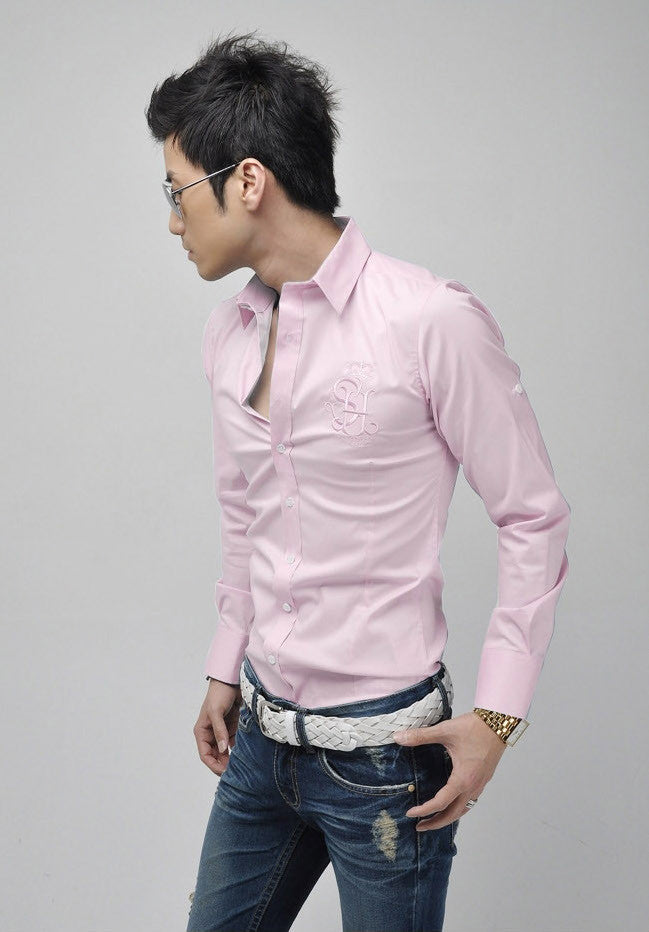 S.H. Logo "Made Man" Slim Fit Dress Shirt