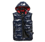 Slim Fit Bubble Vest With Hoodie