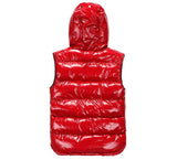 Slim Fit Bubble Vest With Hoodie