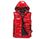 Slim Fit Bubble Vest With Hoodie