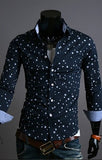 Star Pattern Long Sleeve Dress Shirt