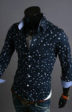 Star Pattern Long Sleeve Dress Shirt