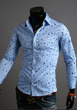 Star Pattern Long Sleeve Dress Shirt