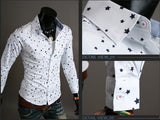 Star Pattern Long Sleeve Dress Shirt