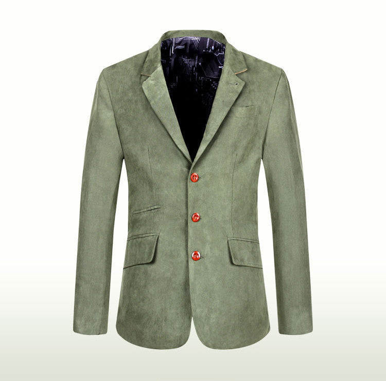 Stone Washed Effect Three Button Casual Blazer