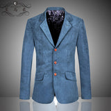 Stone Washed Effect Three Button Casual Blazer