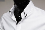 Stripped Collar Slim Fit Long Sleeve Shirt