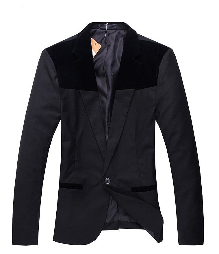 Two Tone Single Button Slim Fit Blazer