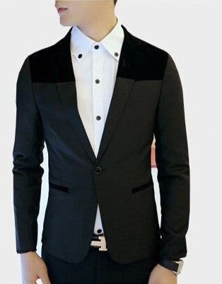 Two Tone Single Button Slim Fit Blazer