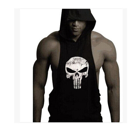 Skull Bodybuilding Stringer Hoody/Tank Top Pullover Hoody