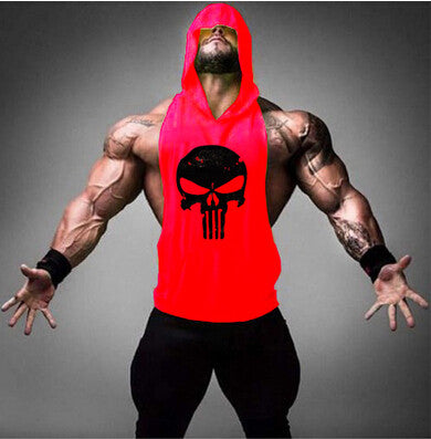 Skull Bodybuilding Stringer Hoody/Tank Top Pullover Hoody