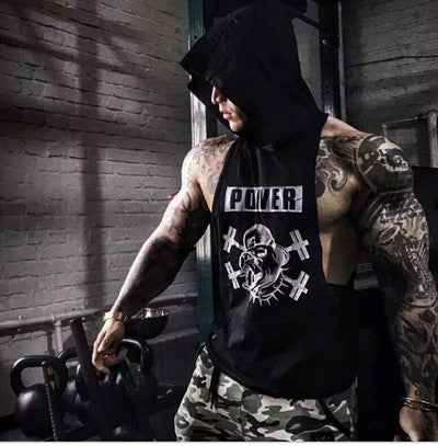 Skull Bodybuilding Stringer Hoody/Tank Top Pullover Hoody