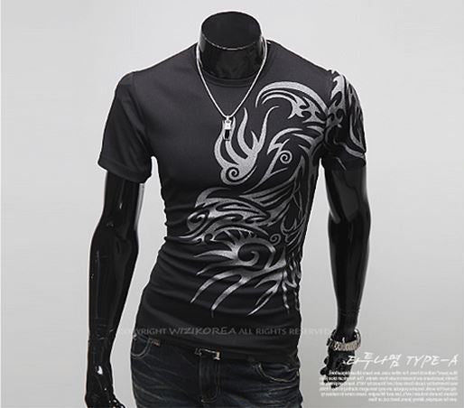 Short Sleeve Tribal Dragon T-Shirt